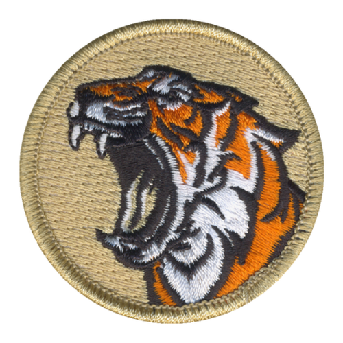 Angry Tiger Patrol Patch - embroidered 2 in round