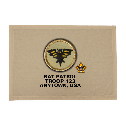 BSA Troop Patrol Patch Flag with Bat Patrol Patch