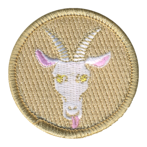 White Goat Patrol Patch - embroidered 2 in round