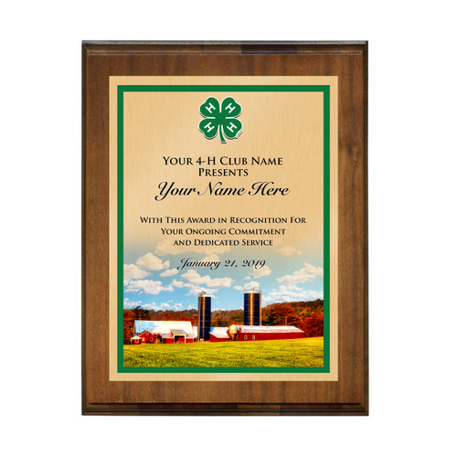 4-H Wood Plaque Premium Farm - Walnut