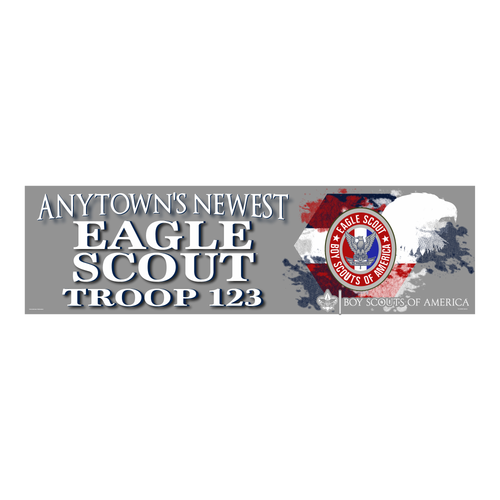 Eagle Scout Banner with BSA Trademark (28" Tall x 96" wide Banner)