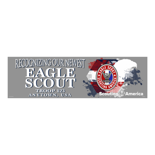Eagle Scout Banner with BSA Trademark (28" Tall x 96" wide Banner)