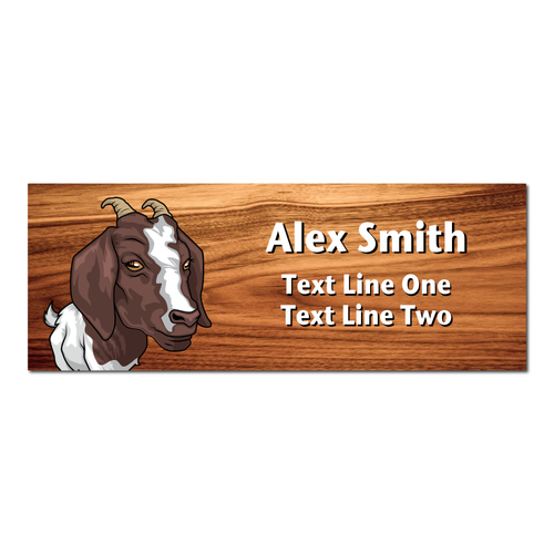 4-H Name Tag - Goat (Cherry Wood)