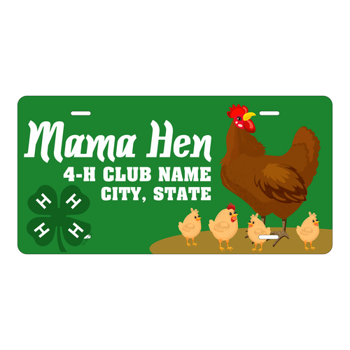 4-H License Plate – Custom – Mama Hen