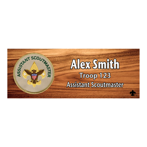 Assistant Scoutmaster Emblem Name Tag (Cherry)