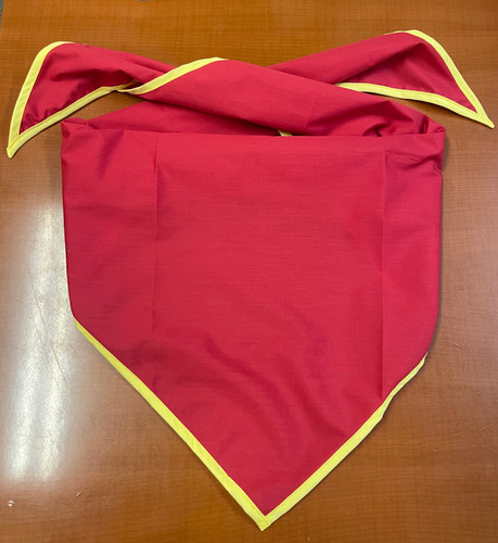 Blank True Red Neckerchief With Honey Piped Edge - Troop Size (B848 M BD/3)