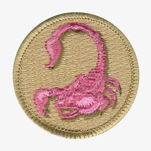 Pink Scorpion Patrol Patch - embroidered 2 in round