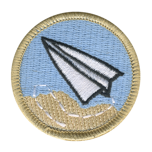 Paper Airplane Patrol Patch - embroidered 2 in round