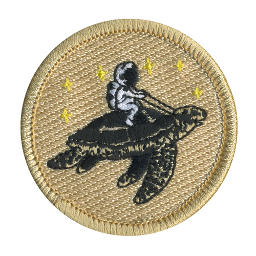 Astronaut Sea Turtle Patrol Patch - embroidered 2 in round