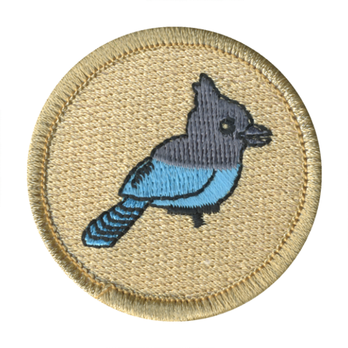 Blue and Grey Bird Patrol Patch - embroidered 2 in round