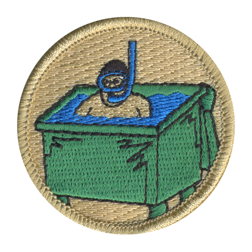 Dumpster Diving Patrol Patch - embroidered 2 in round