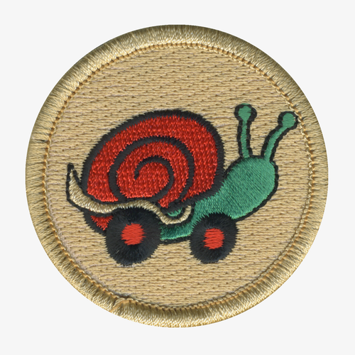 Speedy Snails Patrol Patch - embroidered 2 in round