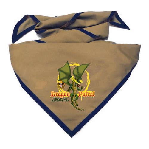 Troop Neckerchief with Dragon Patrol Design and BSA Logo