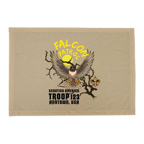 Troop Patrol Flag with Falcon Patrol and Scouting America logo