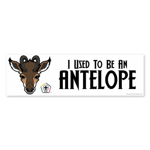 Wood Badge Bumper Sticker with Wood Badge Antelope Critter and Wood Badge Logo by ClassB