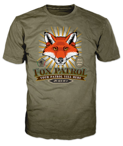 Wood Badge Shirt with Wood Badge Fox Critter and Wood Badge Logo 