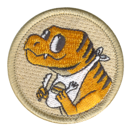 Dining Dinosaur Patch - embroidered 2 inch round by ClassB