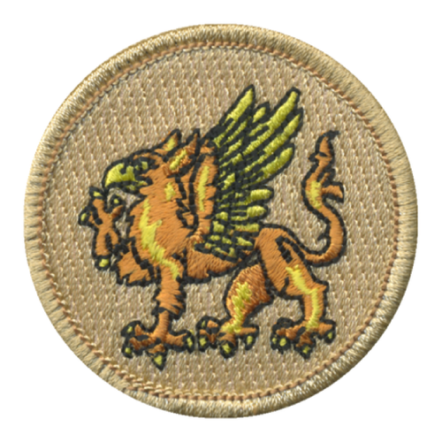Orange Griffin Patch - embroidered 2 inch round by ClassB