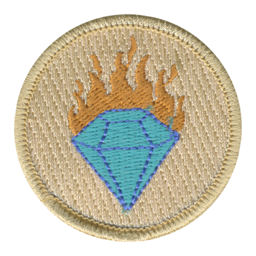 Flaming Diamond Patch - embroidered 2 inch round by ClassB