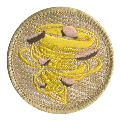 Cheezy Peanut Butter Cup Tornado Scout Patrol Patch - embroidered 2 inch round by ClassB