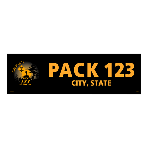 Cub Scout Pack Vinyl Banner - Mountain Hill Pack (28" Tall x 96" wide Banner)