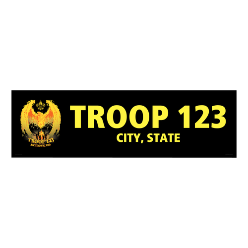 Scouting America Troop Vinyl Banner - Rising Phoenix (28" Tall x 96" wide Banner)