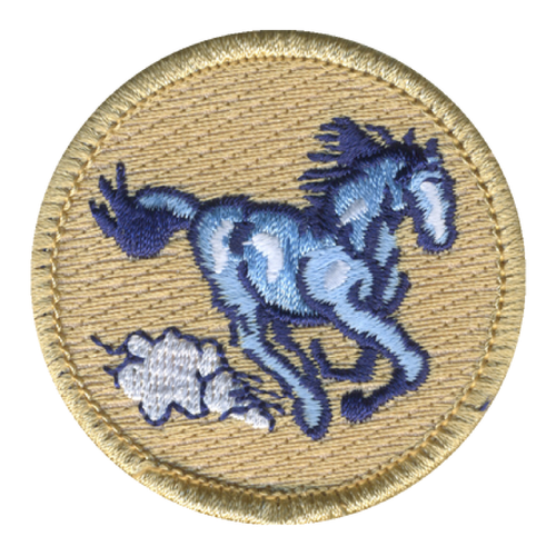 Galloping Mustang Patrol Patch - embroidered 2 in round by ClassB
