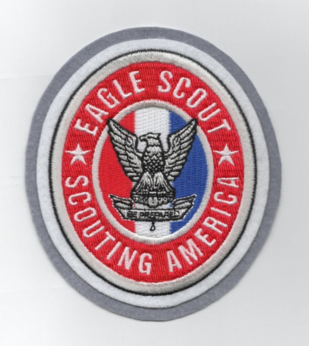 Eagle Scout Rank Oval Letterman 4" Tall Jacket Patchh by ClassB