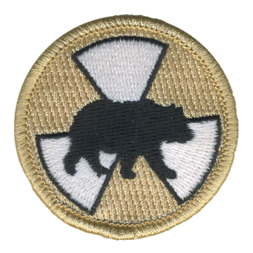 Radioactive Panda Silhouette Patch - embroidered 2 inch round by ClassB