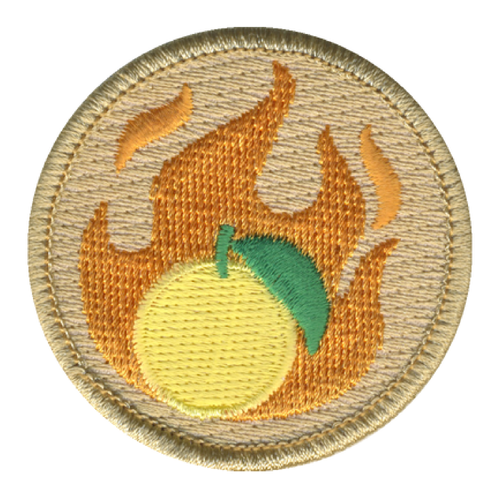 Flaming Yellow Apple Patrol Patch - embroidered 2 in round by ClassB
