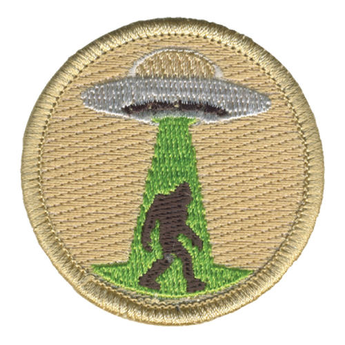 Alien Abducted Sasquatch Patch - embroidered 2 inch round by ClassB