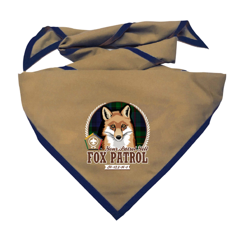 Wood Badge Neckerchief with Wood Badge Fox and Wood Badge Logo