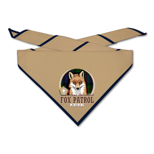Wood Badge Neckerchief with Wood Badge Fox and Wood Badge Logo