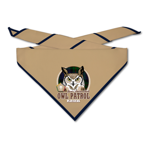 Wood Badge Neckerchief with Wood Badge Owl and Wood Badge Logo