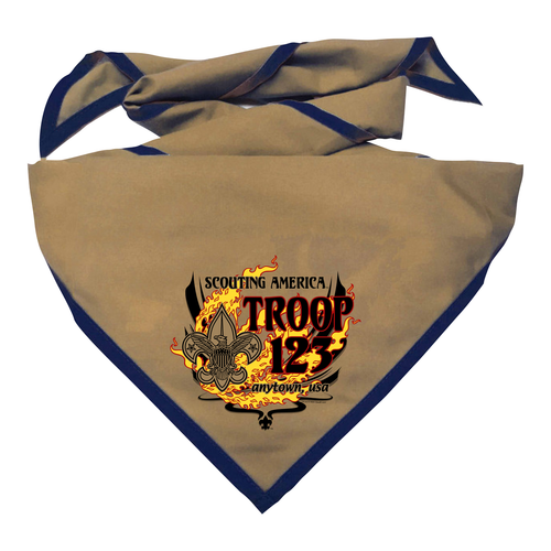 Troop Neckerchief with Troop Forged in Fire and Scouting America logo
