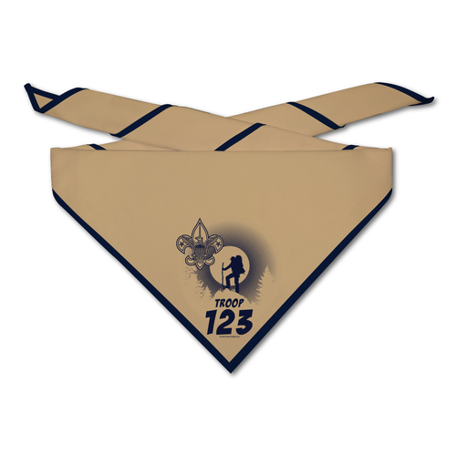 Troop Neckerchief with Troop Moon Silhouette and Scouting America logo
