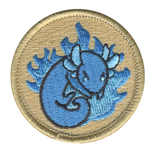 Flaming Axolotl Patrol Patch - embroidered 2 in round by ClassB