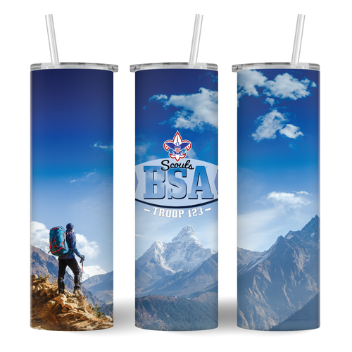 Scouts BSA Stainless Steel Tumbler - Scouts BSA Troop Mountain Scene