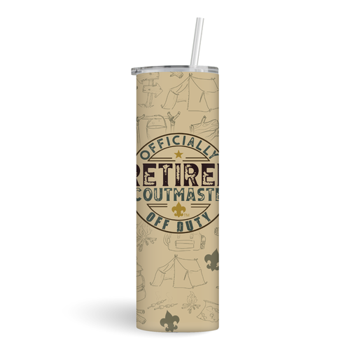 Scouts BSA Stainless Steel Tumbler - Officially Off Duty Retired Scoutmaster