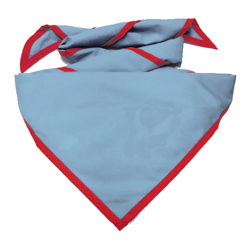 Blank Light Blue Neckerchief with Red Piped Edge - Pack Size