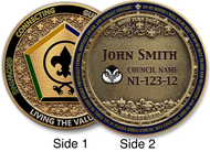 Wood Badge Coin with engravable / printable space for personalization