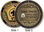 Wood Badge Coin with engravable / printable space for personalization