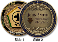 Wood Badge Coin with engravable / printable space for personalization