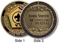 Wood Badge Coin with engravable / printable space for personalization