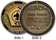 Wood Badge Coin with engravable / printable space for personalization