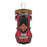 2026 Pinewood Derby Embroidered Patch - Tiger Racer