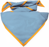 Blank Light Blue Neckerchief With Gold Piped Edge - Troop Size (B848 AZ 19/17)