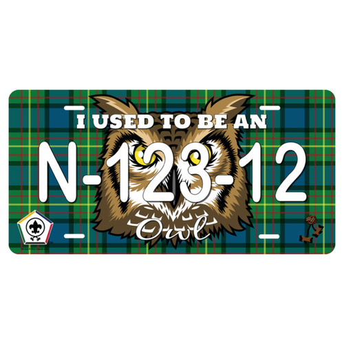 Wood Badge License Plate Owl