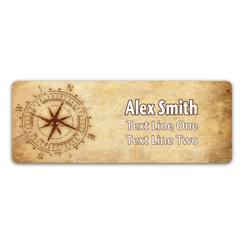 Custom Compass Name Tag Magnetic 1x3 Personalized Name Badge