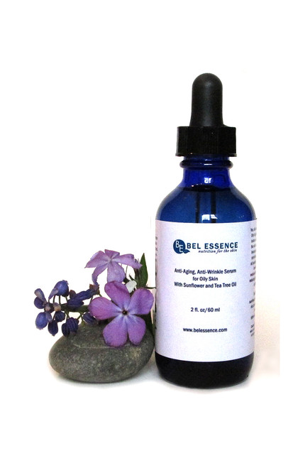 Anti Aging, Anti Wrinkle Serum for OILY SKIN with Tea Tree Oil and Sunflower Oil